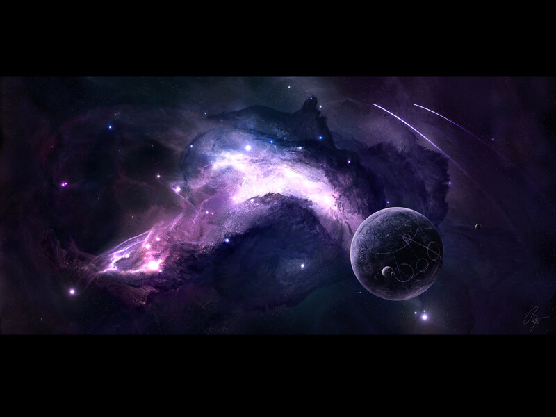 Cosmic Nebula and Planets