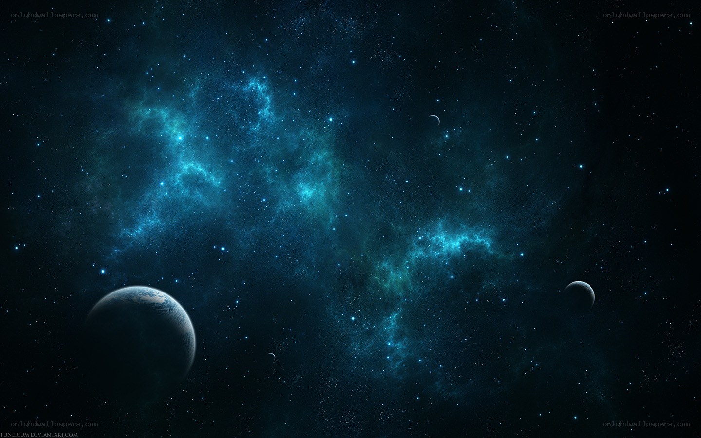 Cosmic Nebula and Planets