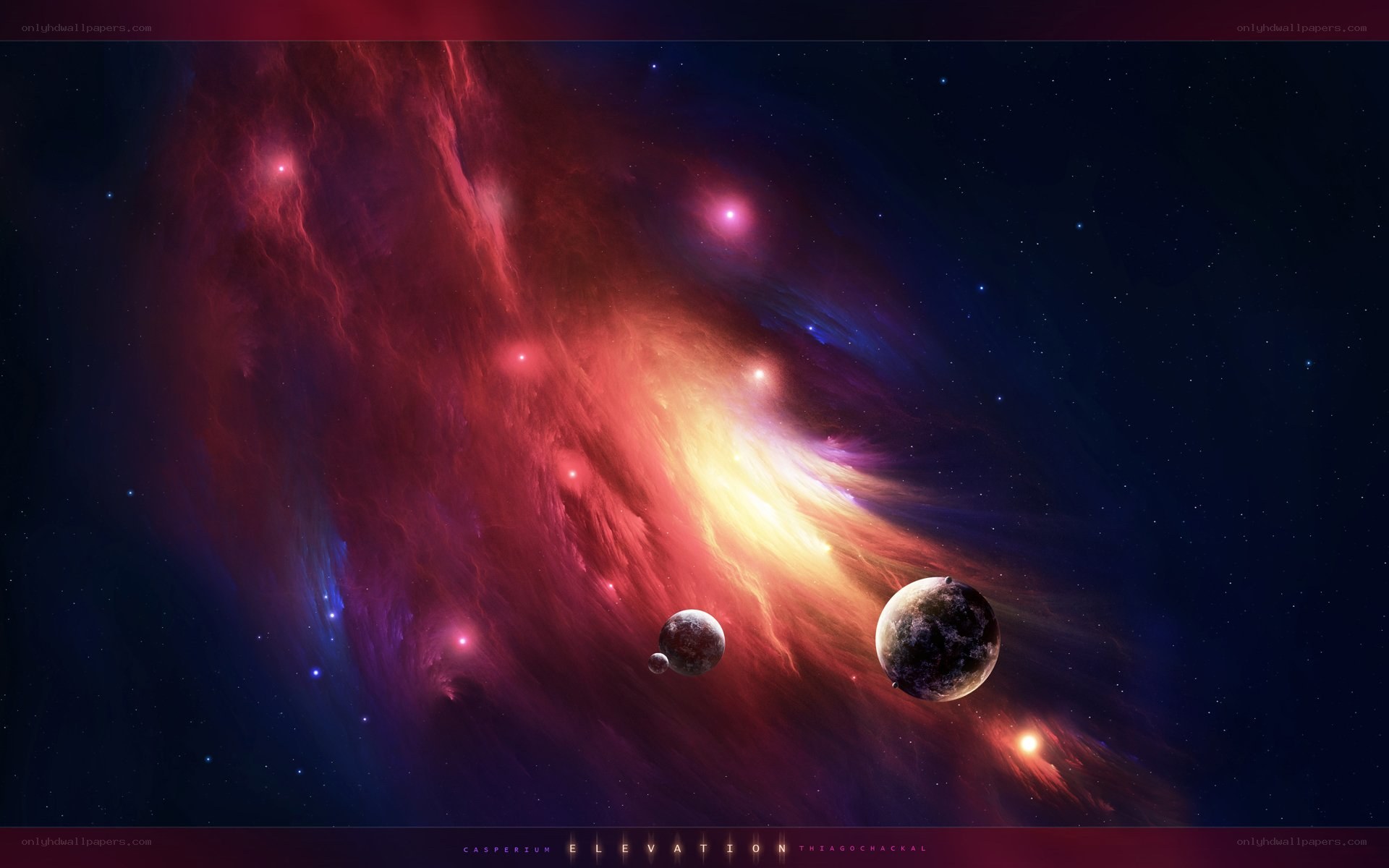 Cosmic Nebula and Planets