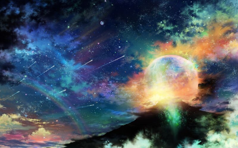 Cosmic Nebula and Shooting Stars