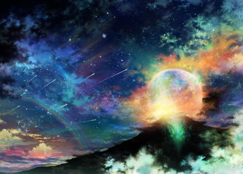 Cosmic Nebula and Shooting Stars