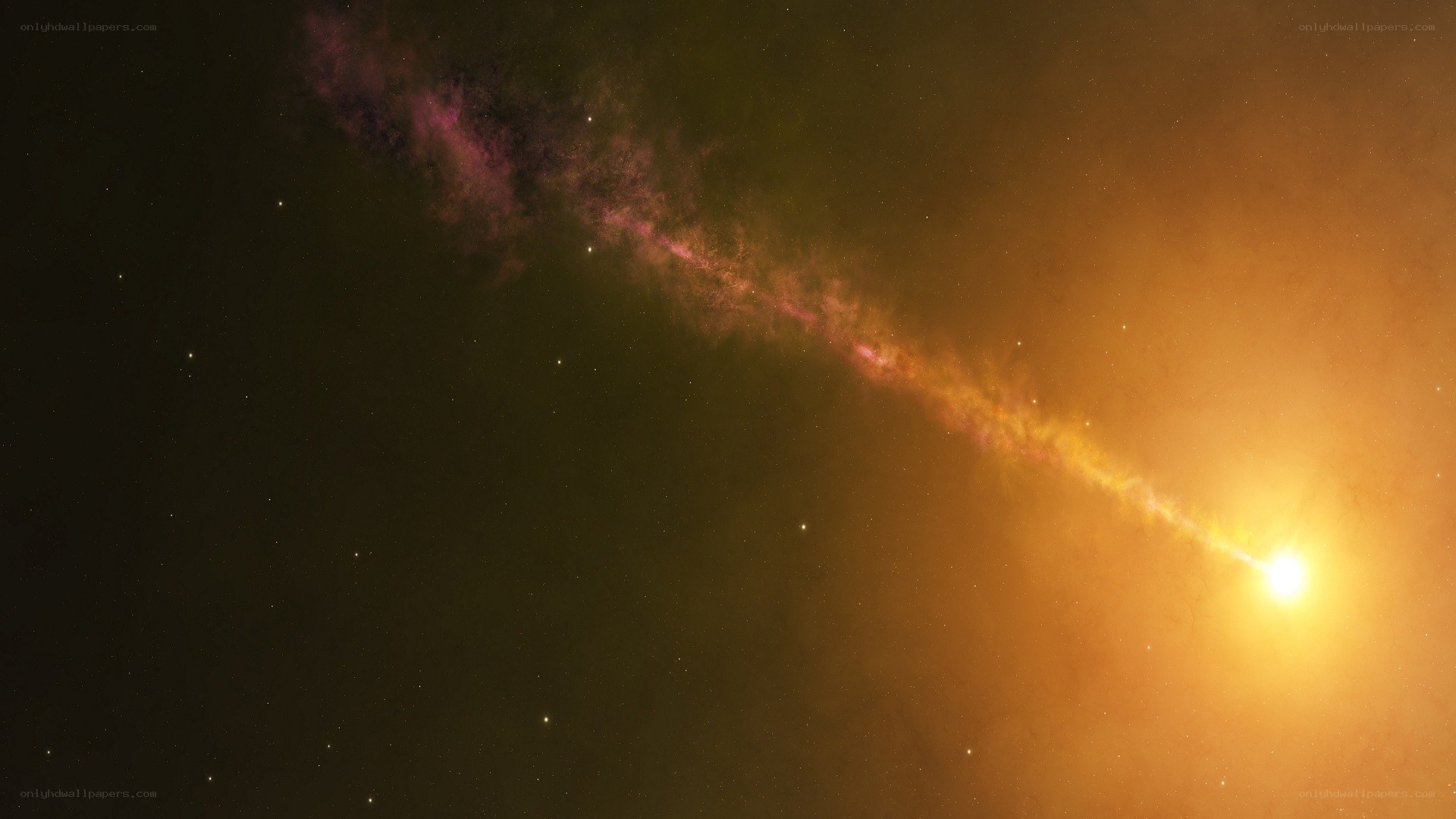 Cosmic nebula and star