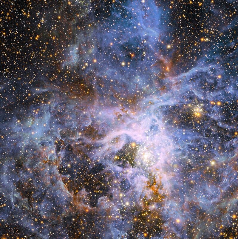 Cosmic Nebula and Star Cluster