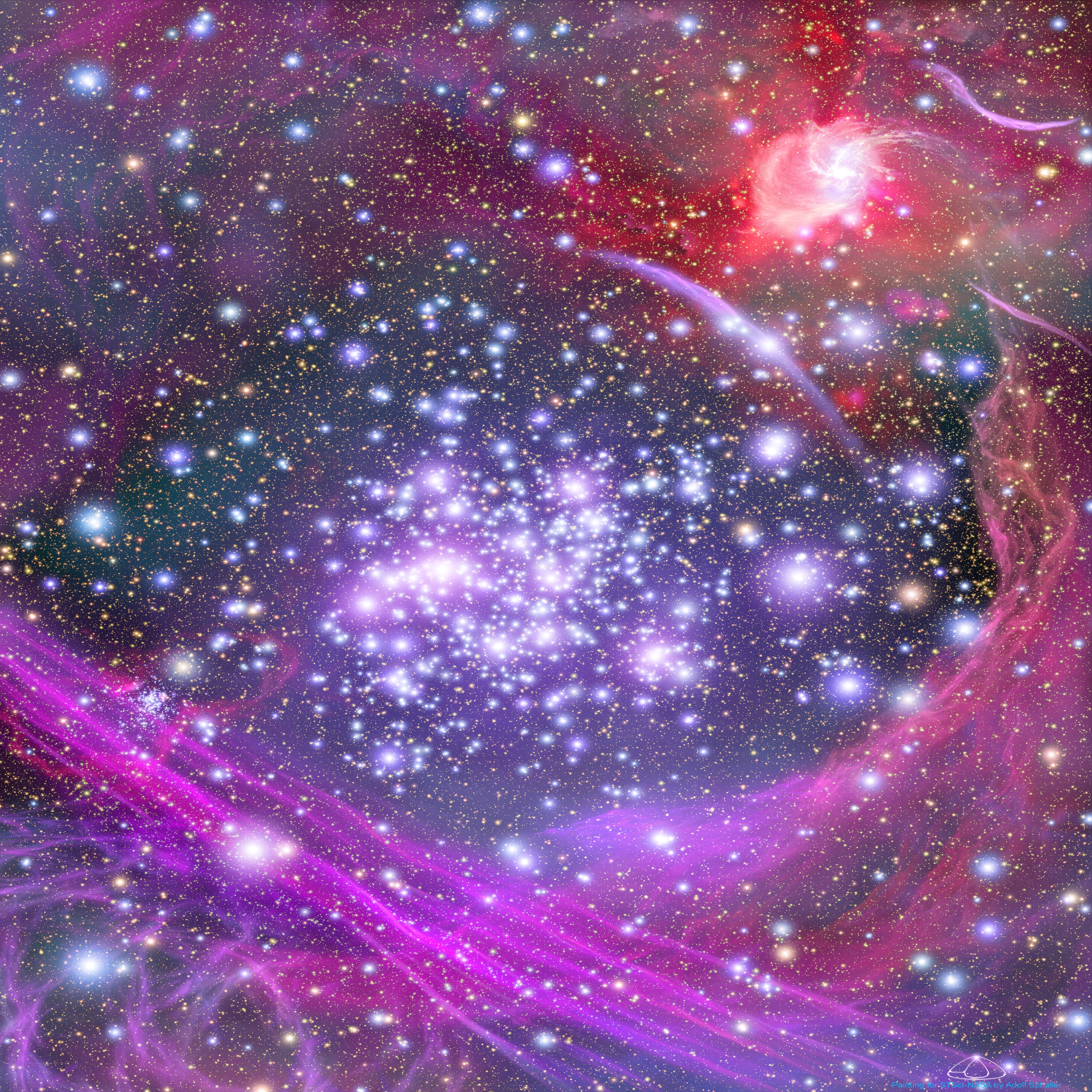 Cosmic Nebula and Star Cluster