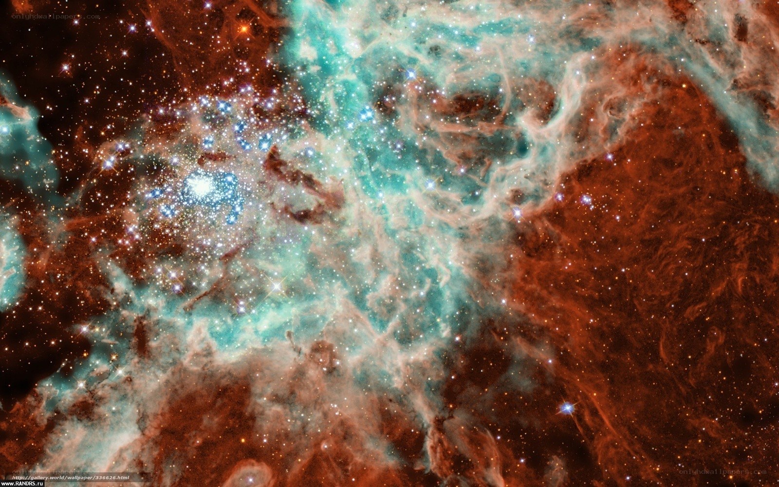 Cosmic Nebula and Star Cluster
