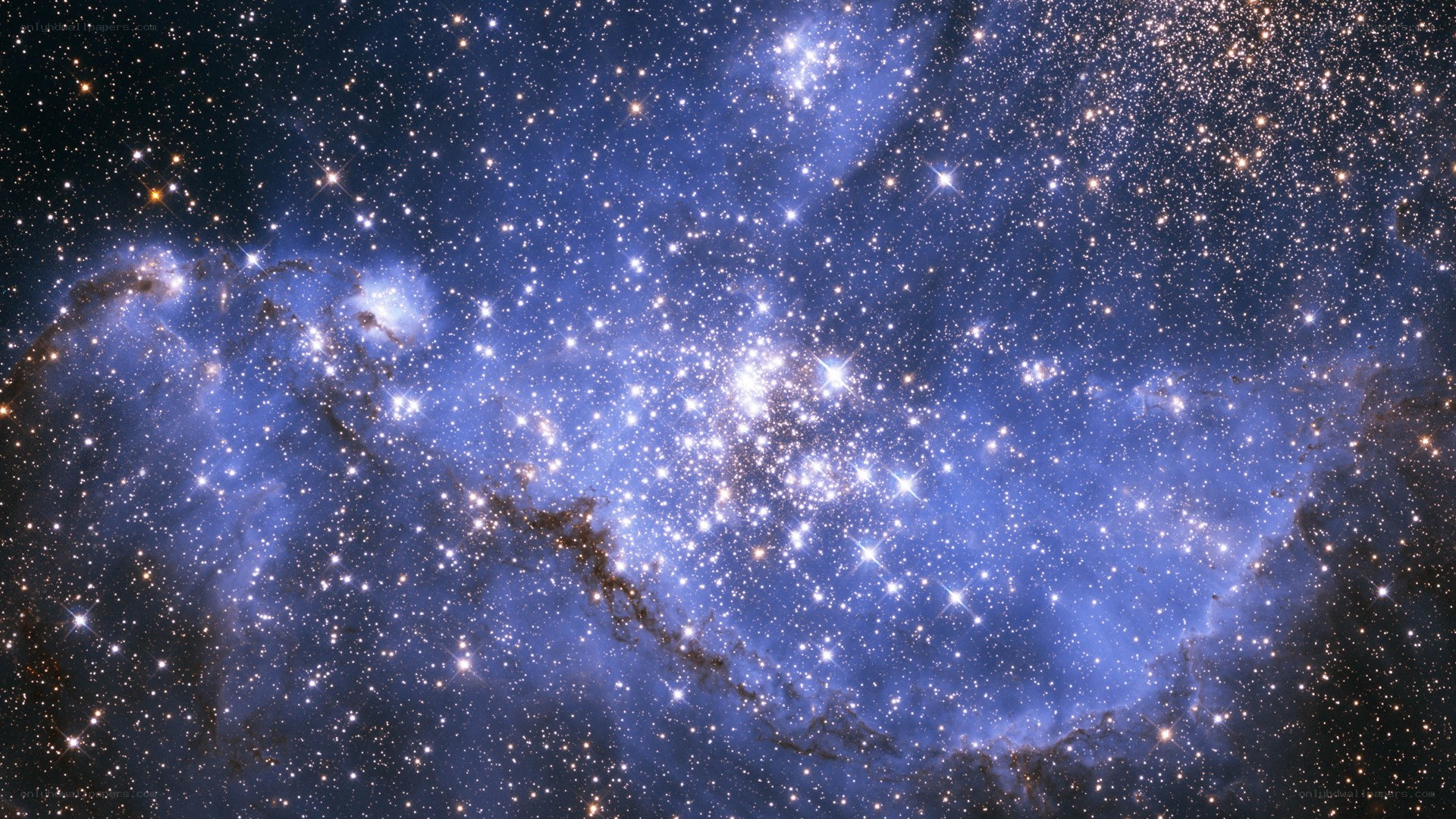 Cosmic Nebula and Star Cluster