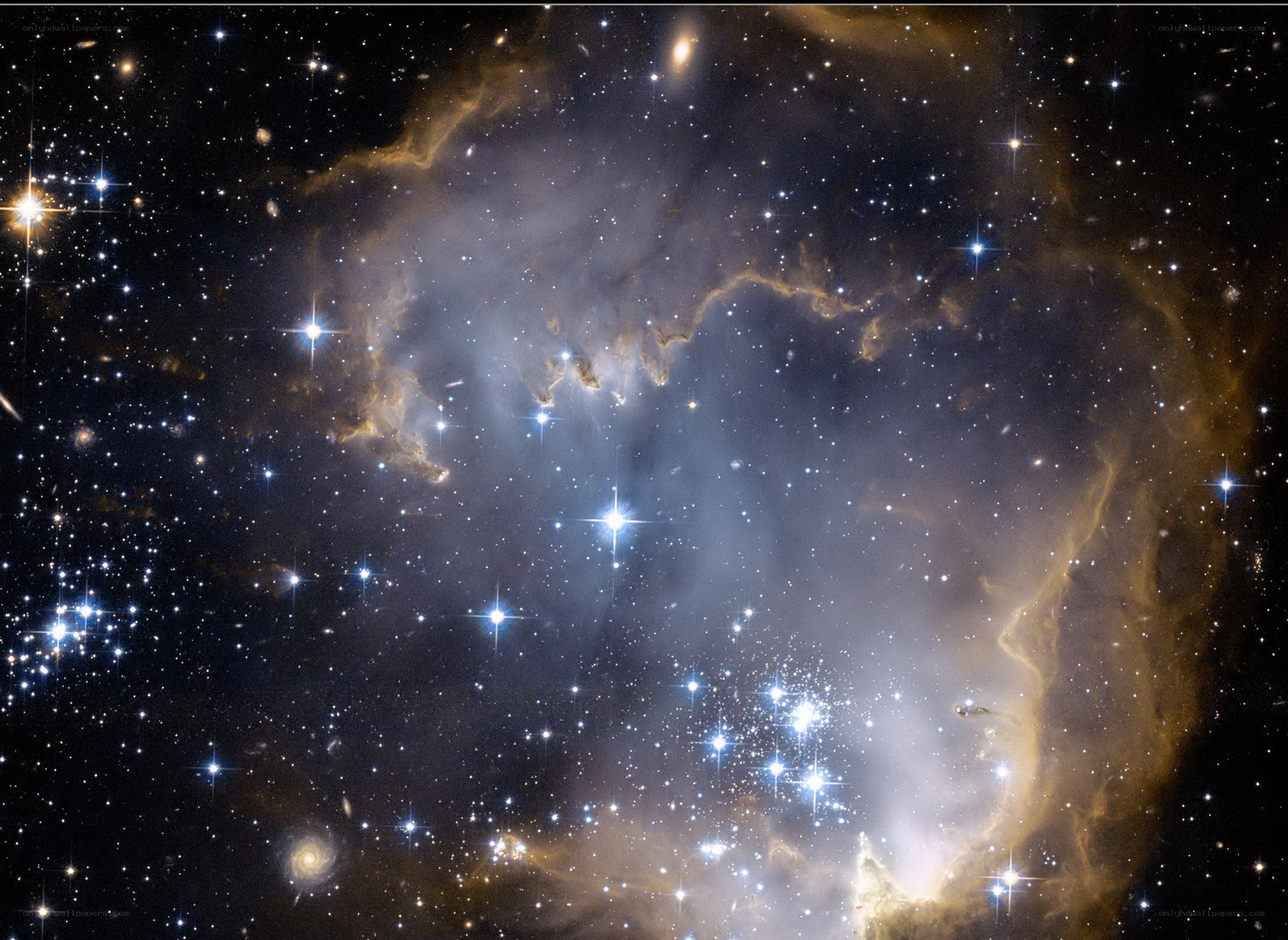 Cosmic Nebula and Star Cluster