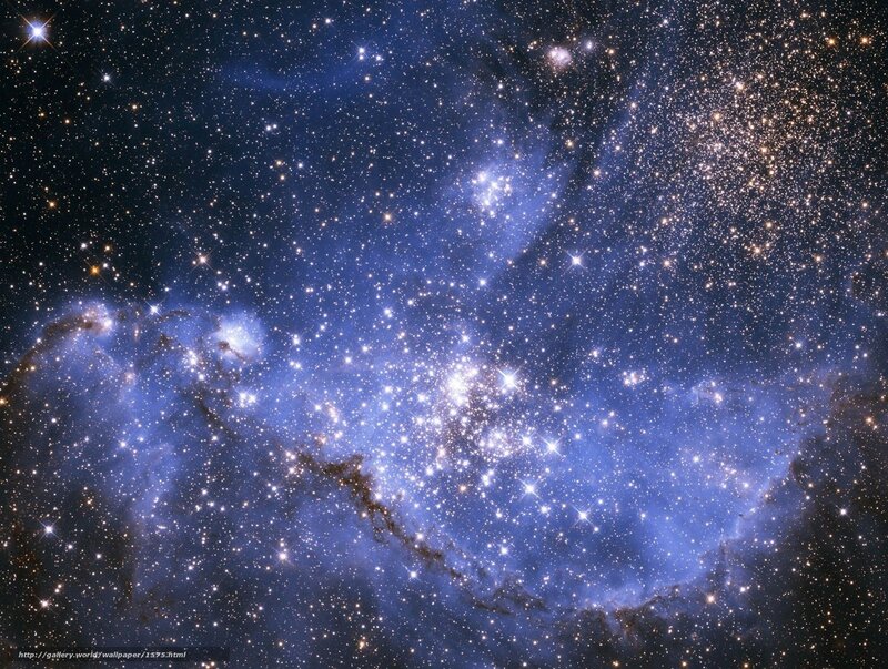 Cosmic Nebula and Star Cluster