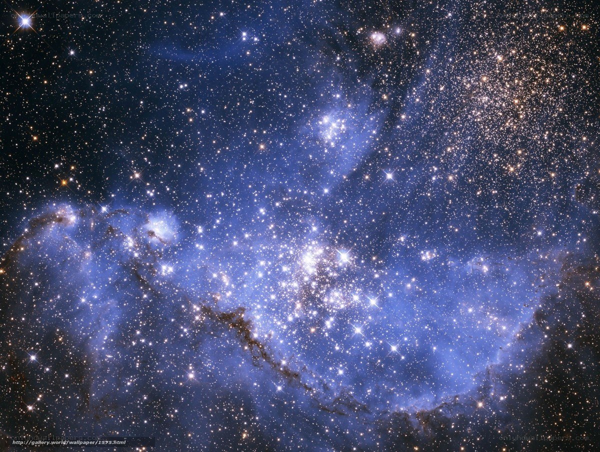 Cosmic Nebula and Star Cluster