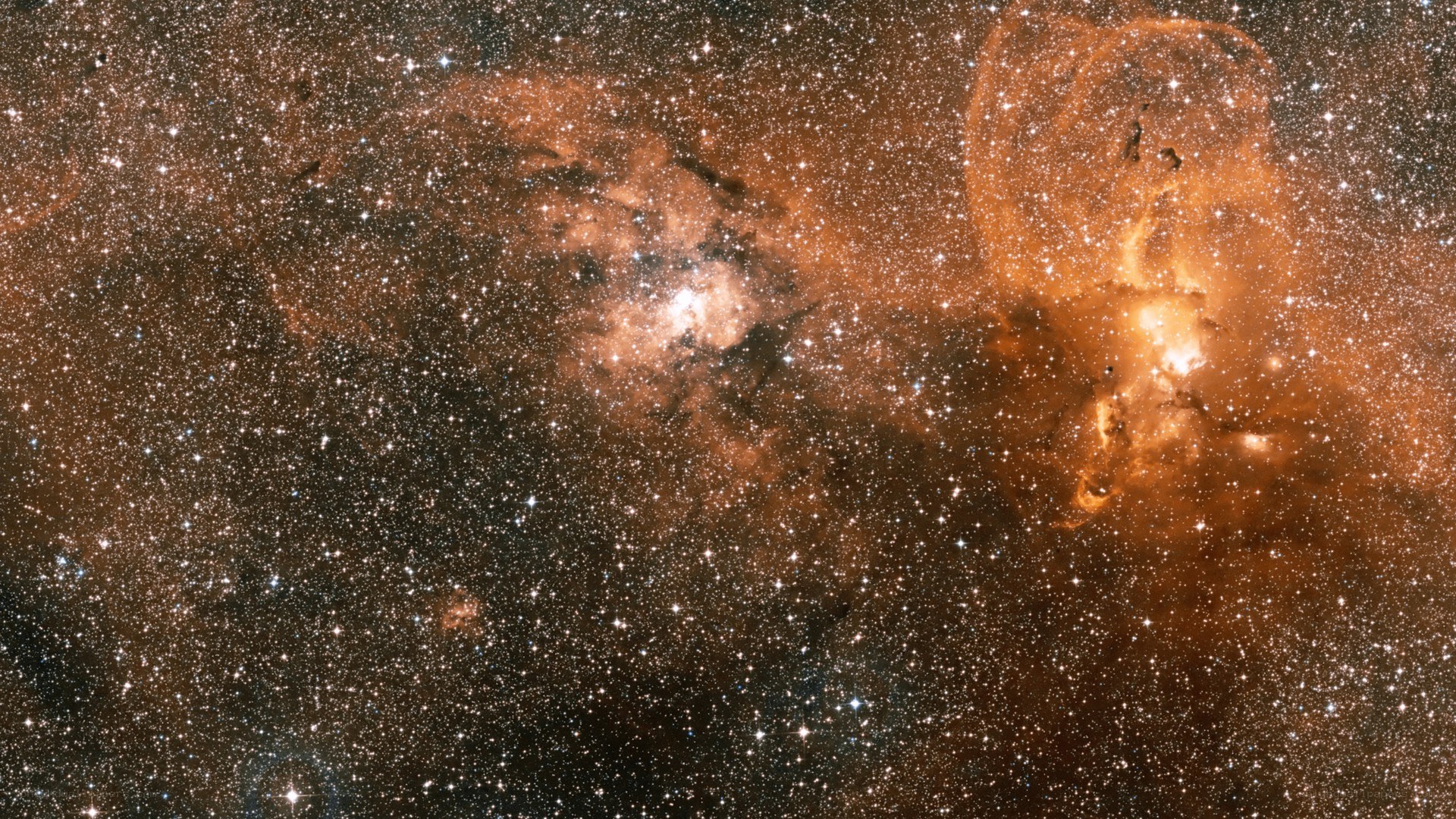 Cosmic nebula and star field