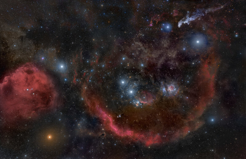 Cosmic nebula and star field