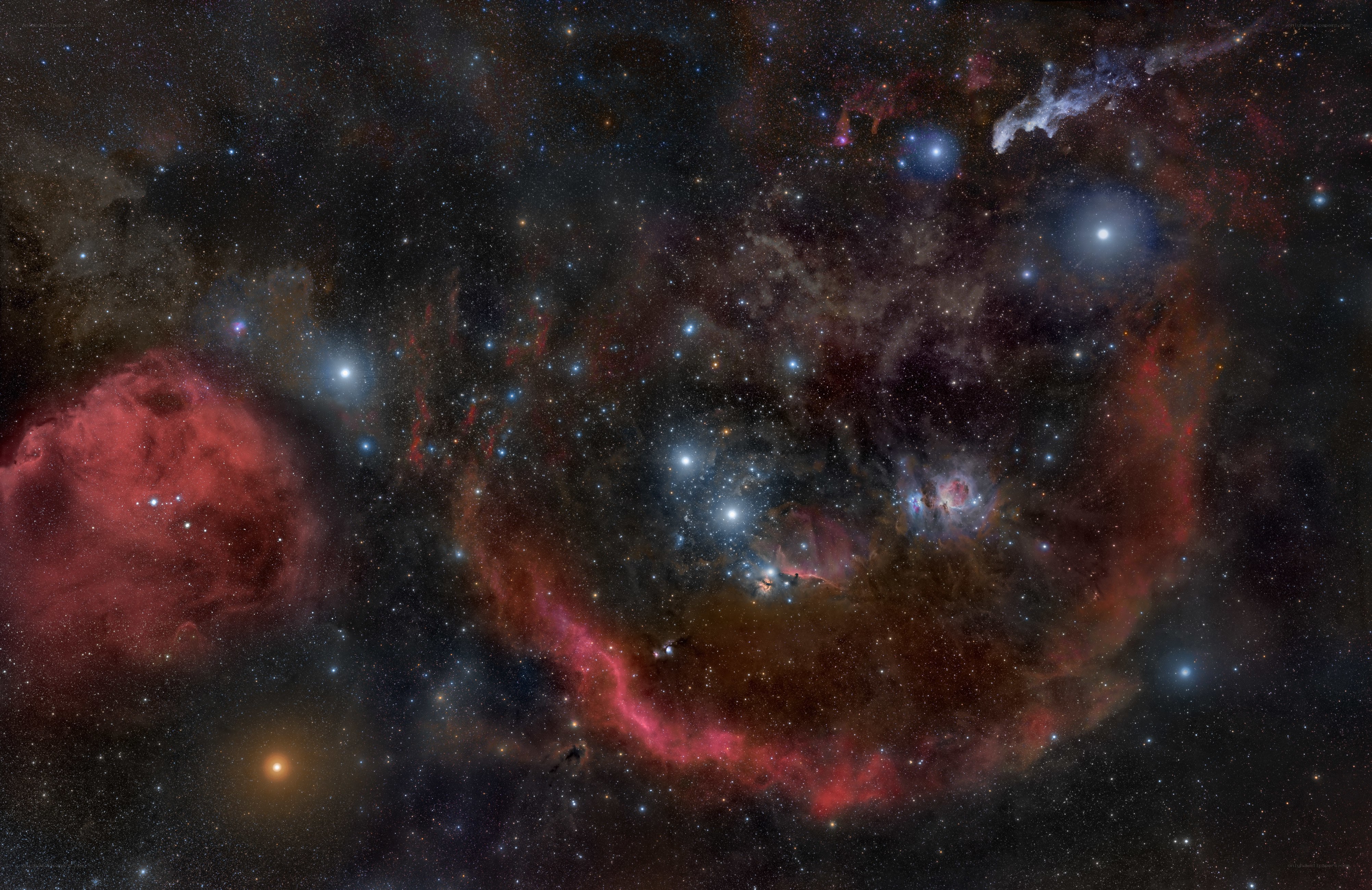 Cosmic nebula and star field