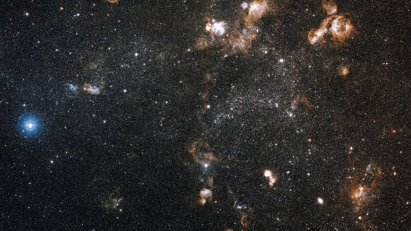 Cosmic nebula and star field