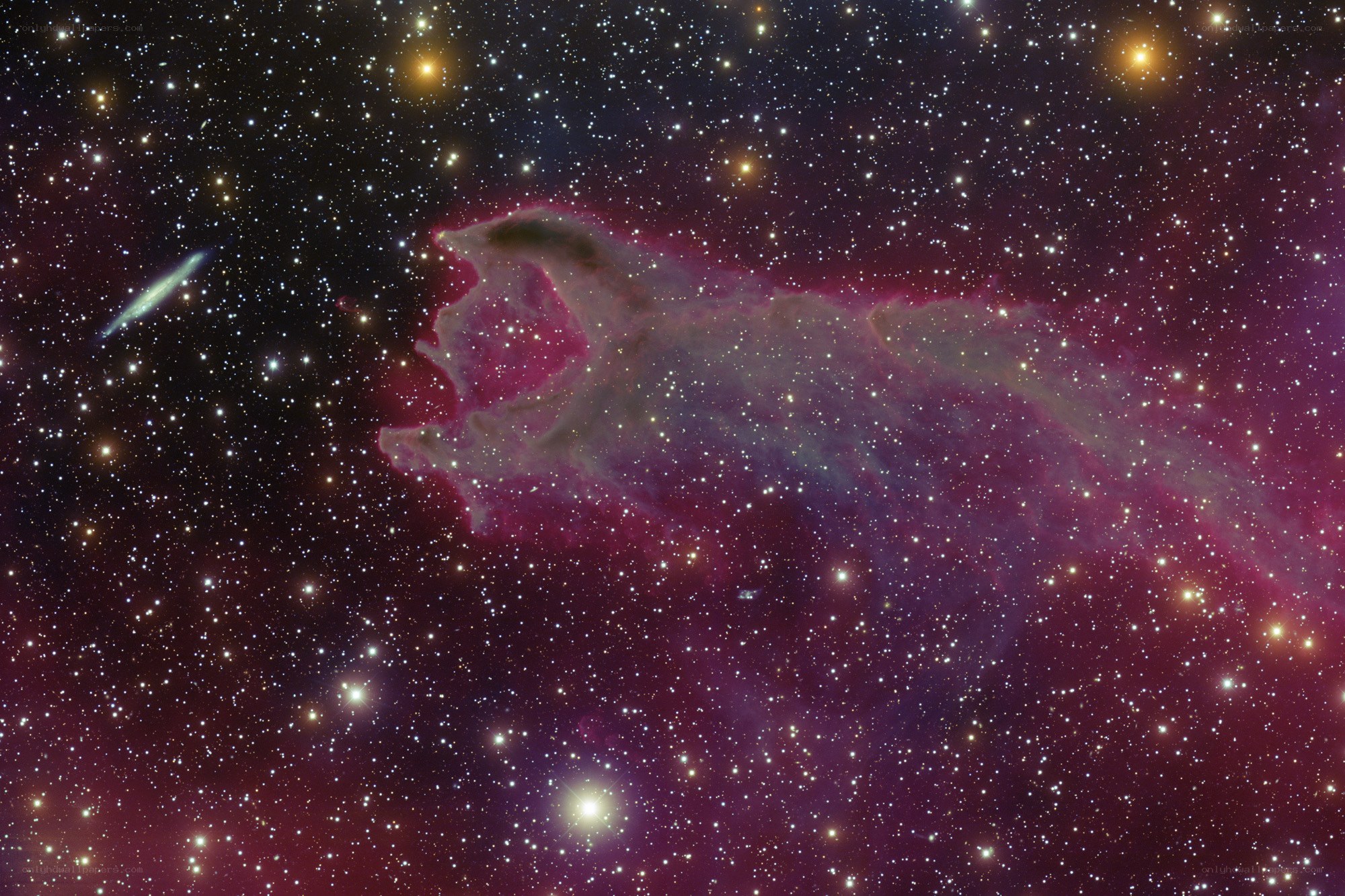Cosmic nebula and star field