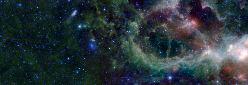 Cosmic nebula and star field