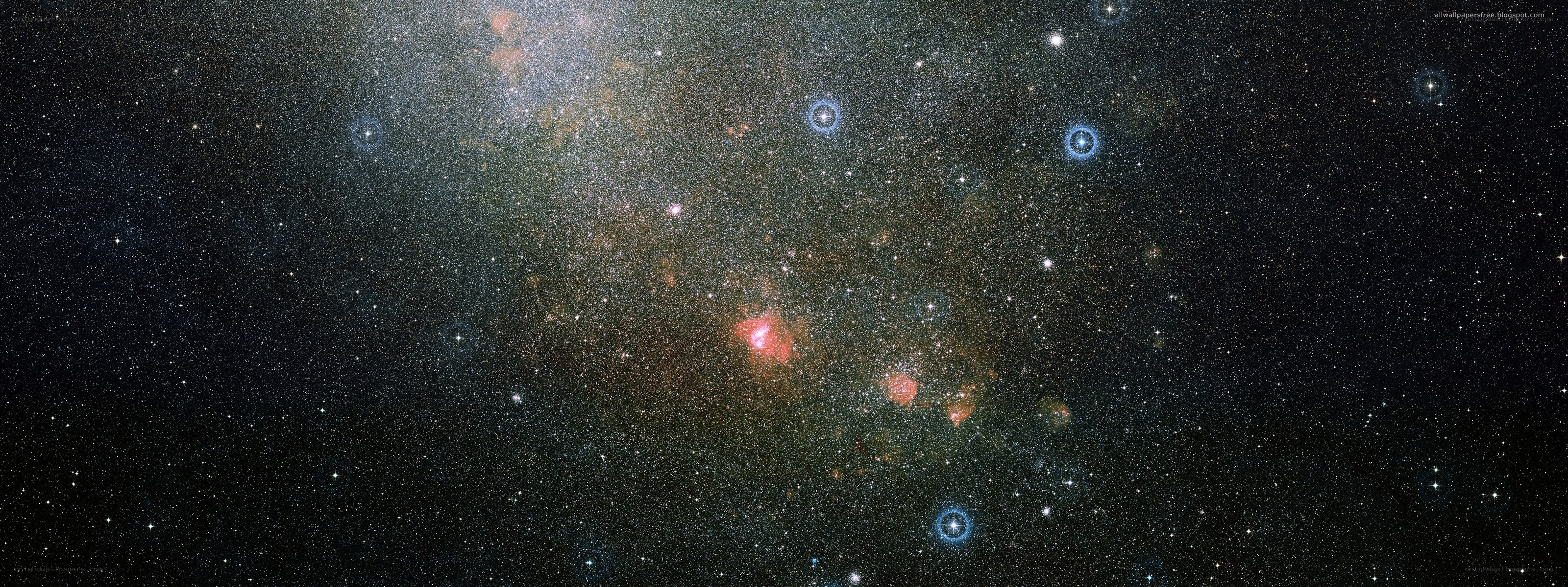 Cosmic nebula and star field
