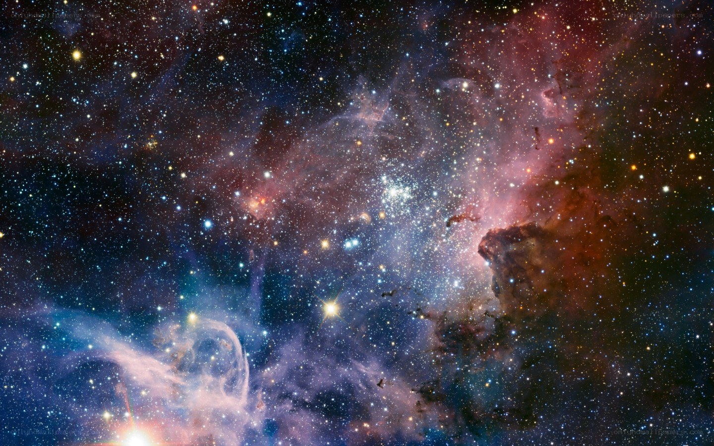 Cosmic Nebula and Star Field