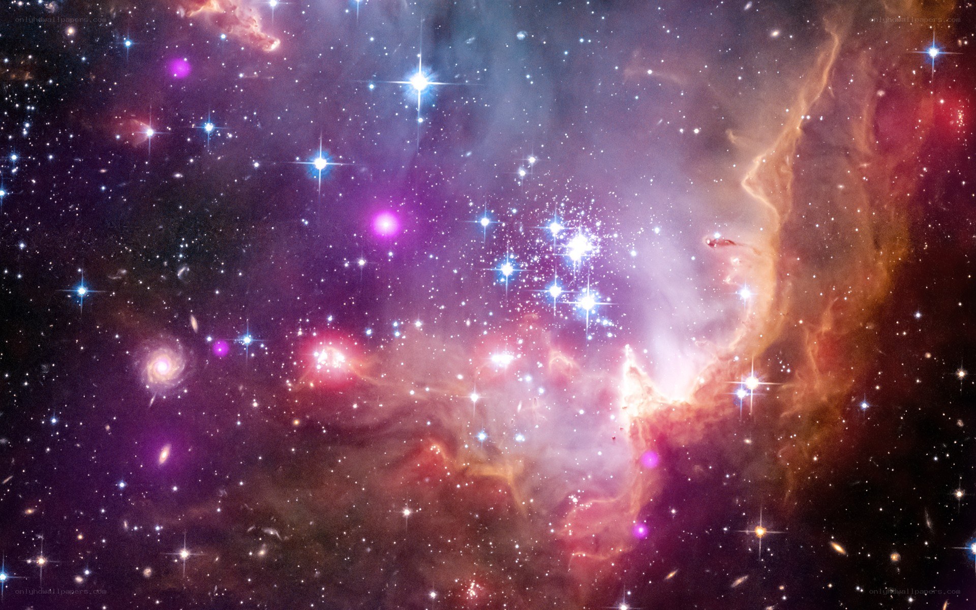 Cosmic Nebula and Star Field