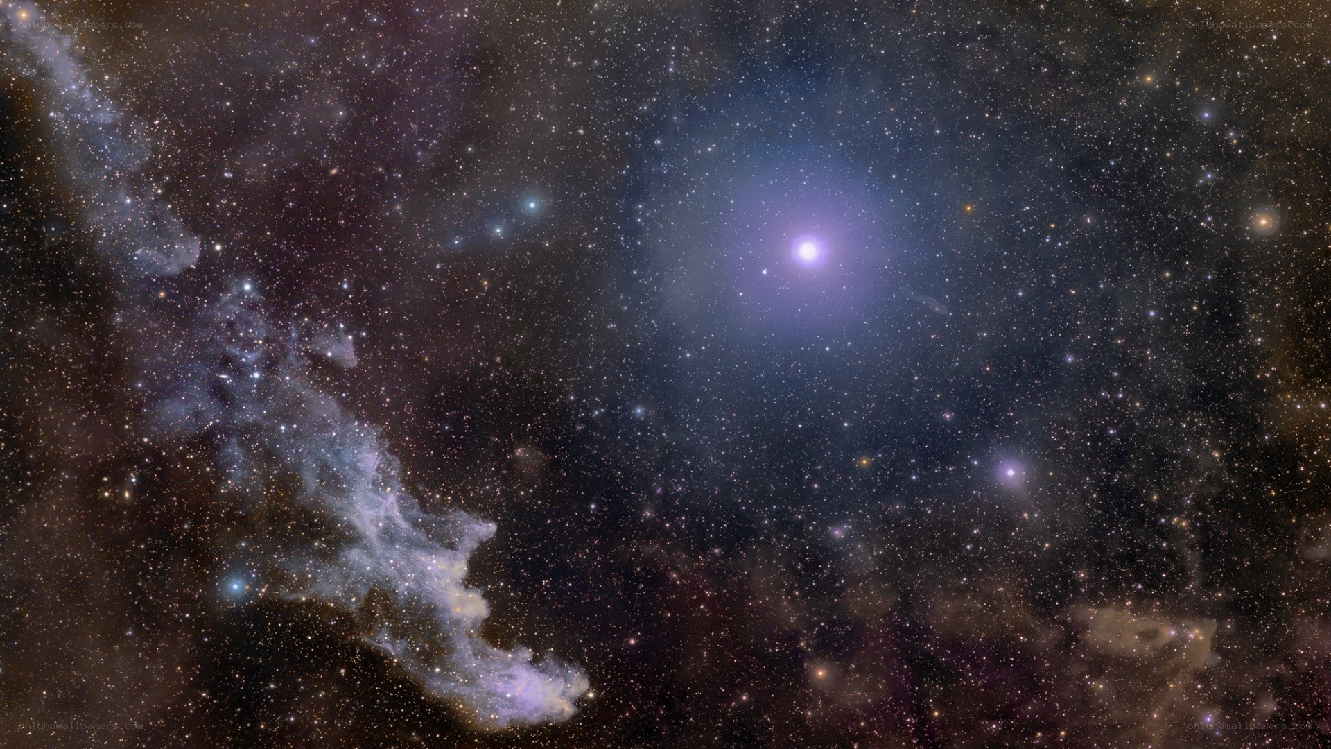 Cosmic Nebula and Star Field