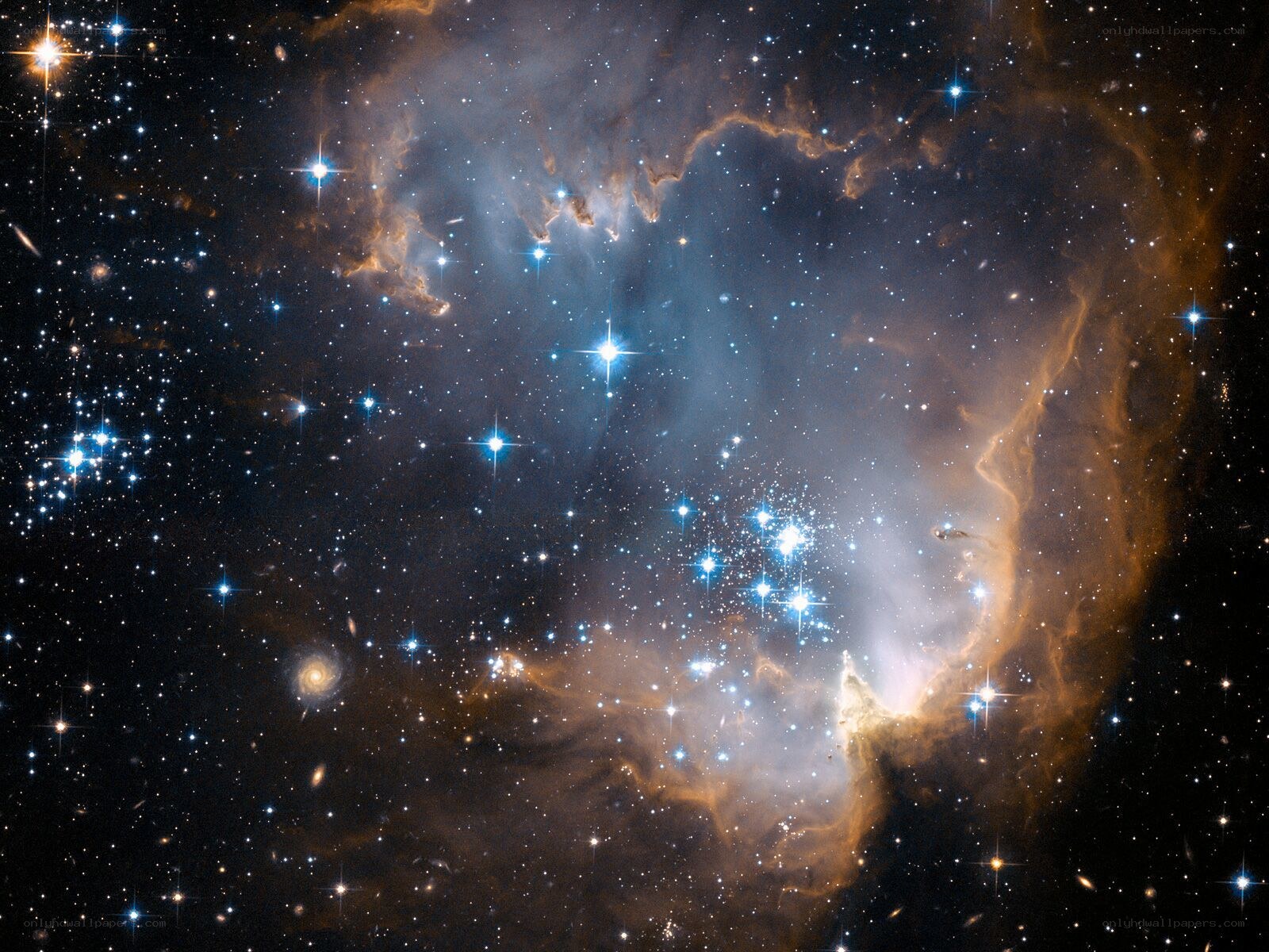 Cosmic nebula and star field