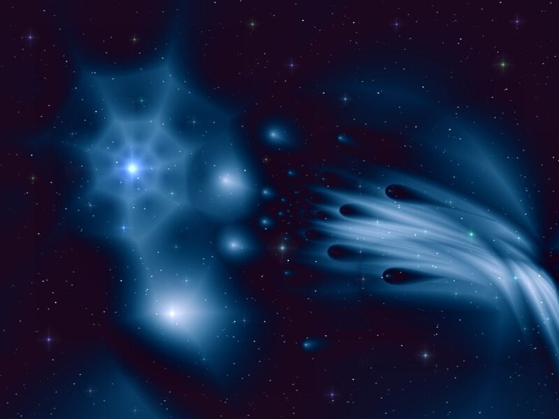 Cosmic nebula and star field