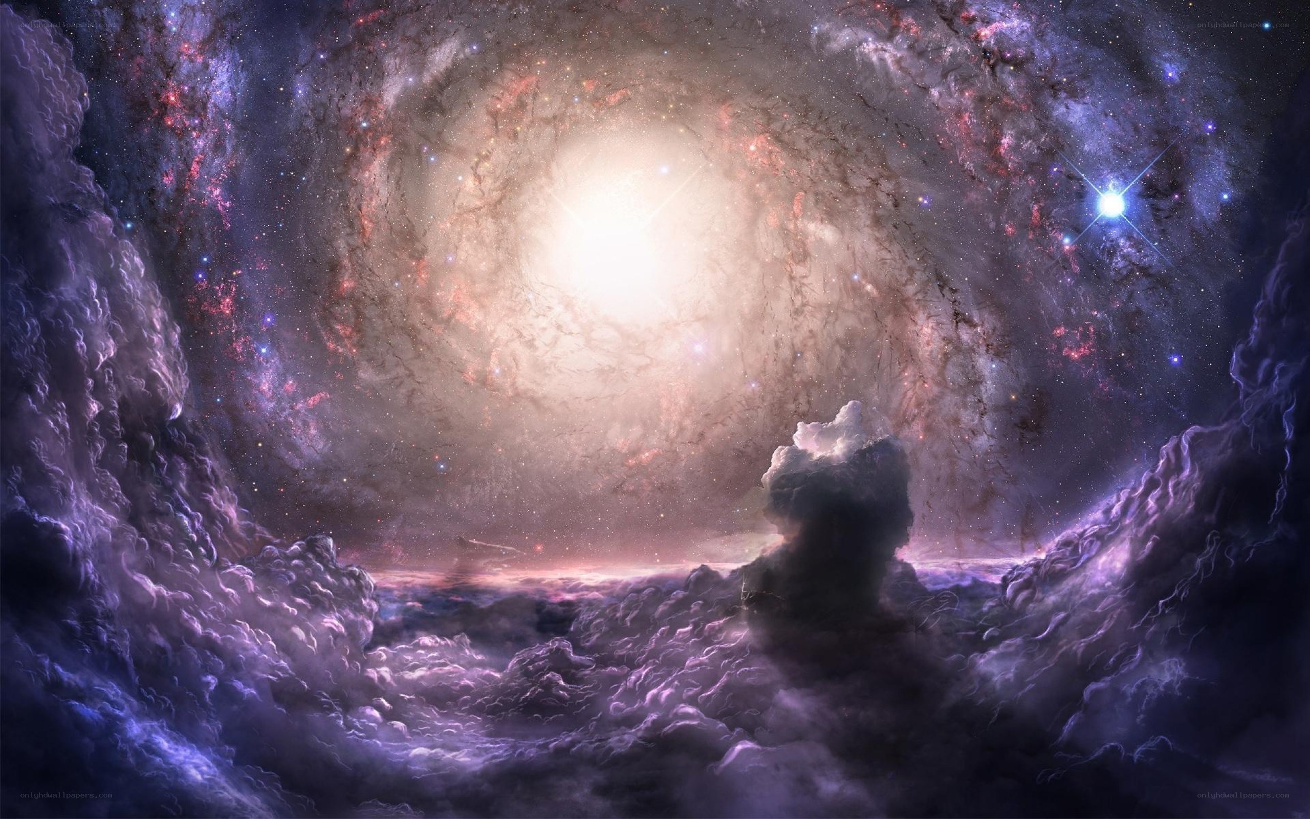 cosmic nebula and starfield