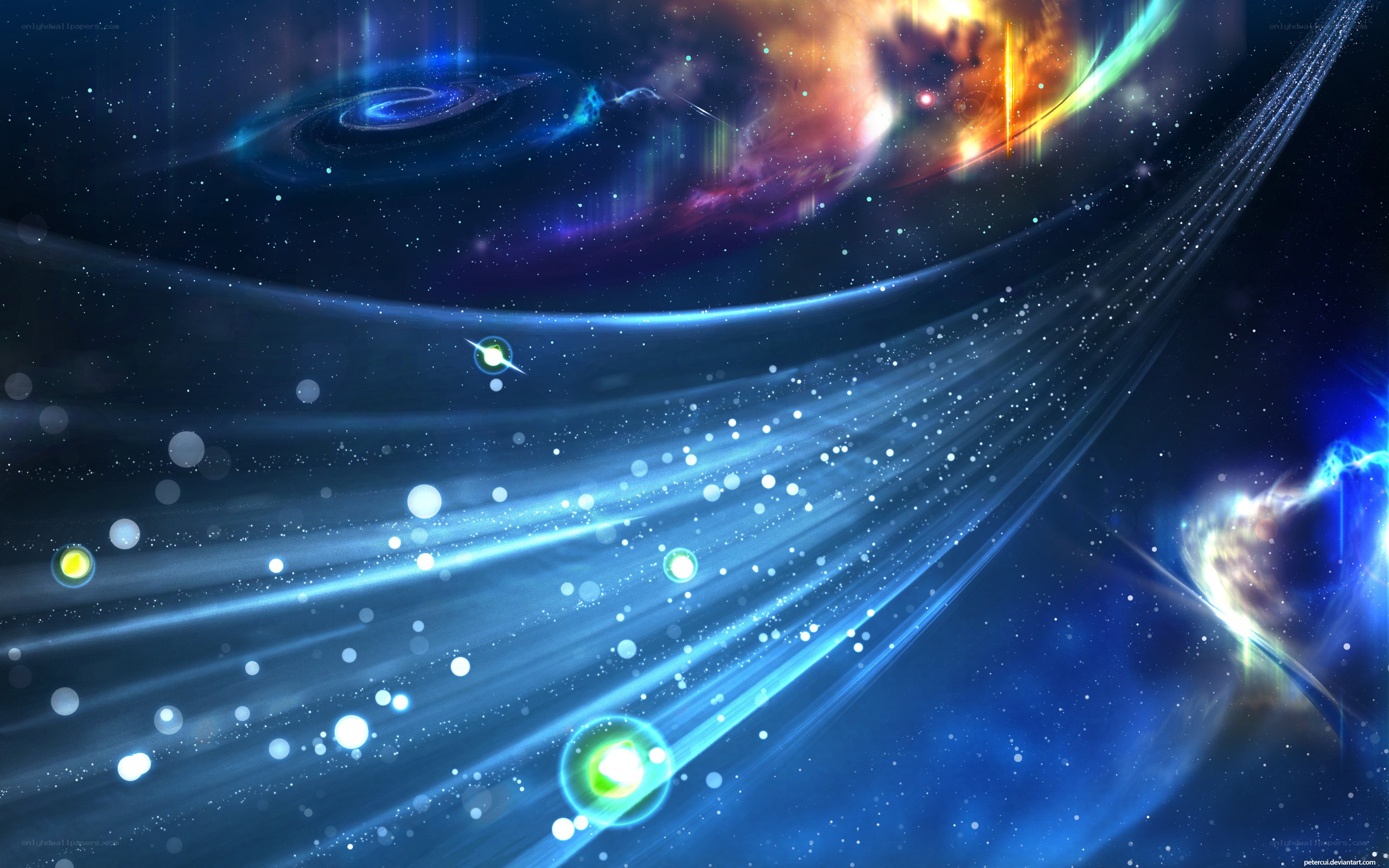 Cosmic Nebula and Starfield