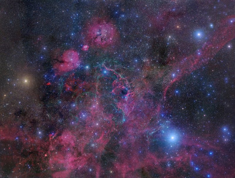 Cosmic nebula and stars