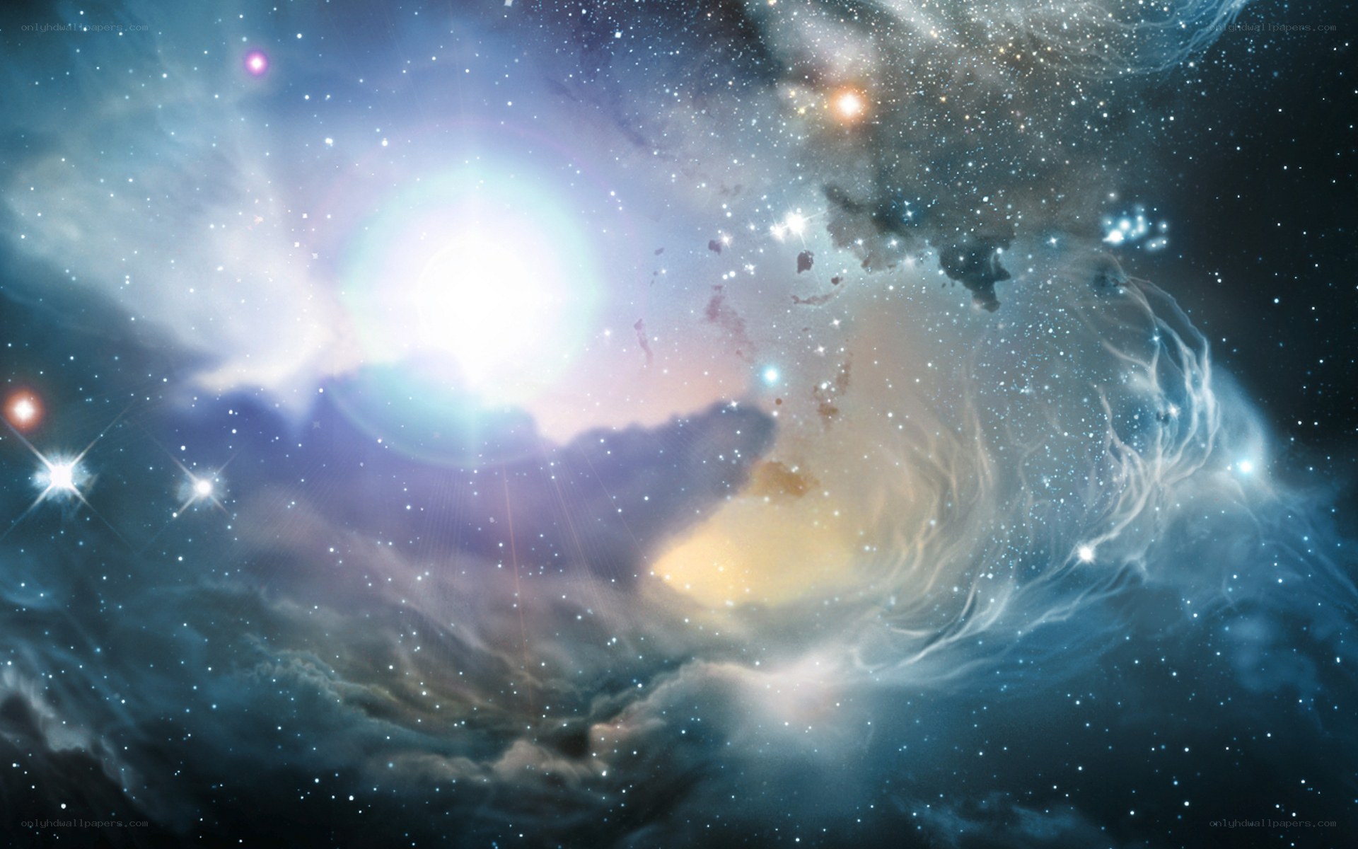 Cosmic nebula and stars