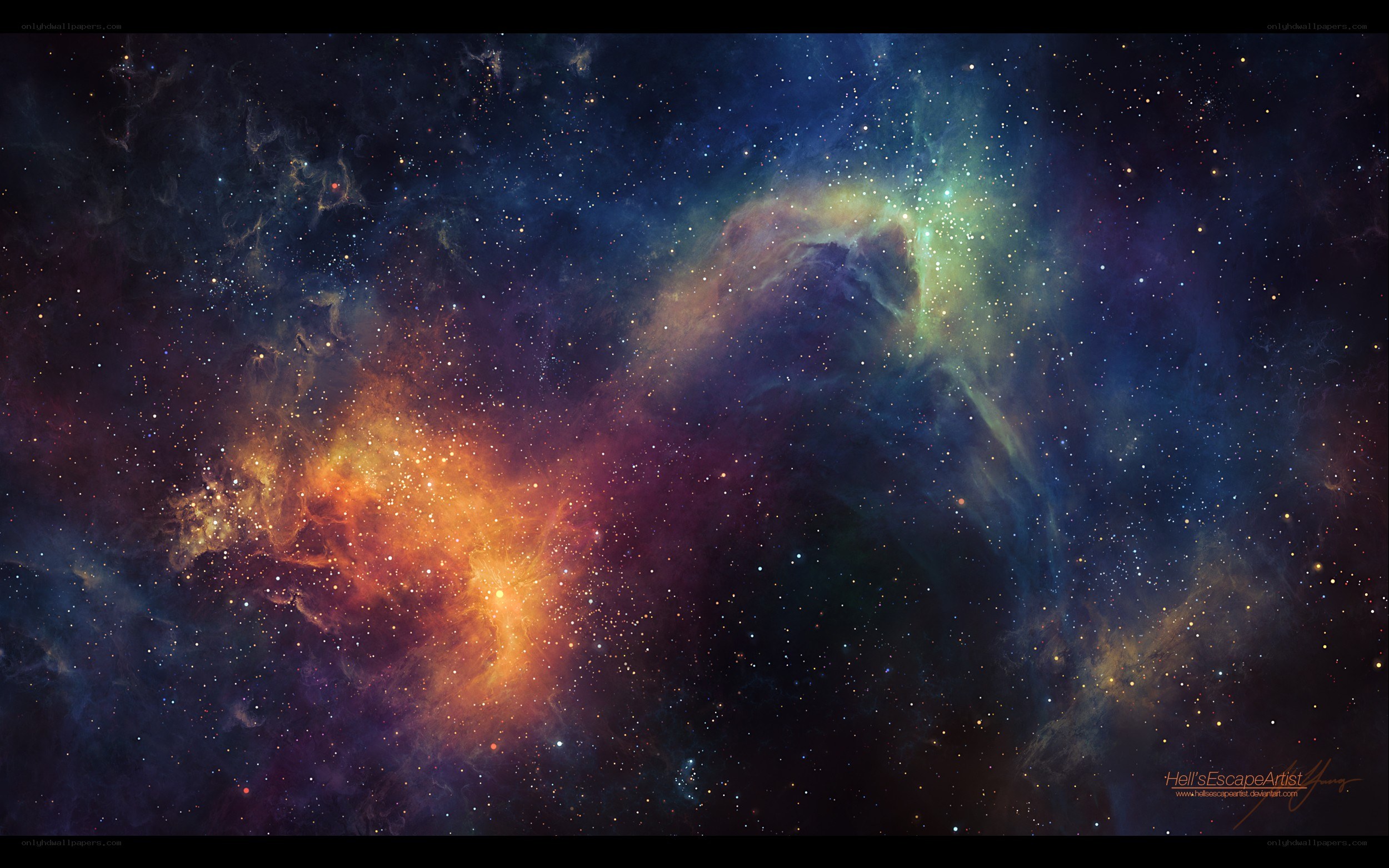 Cosmic Nebula and Stars