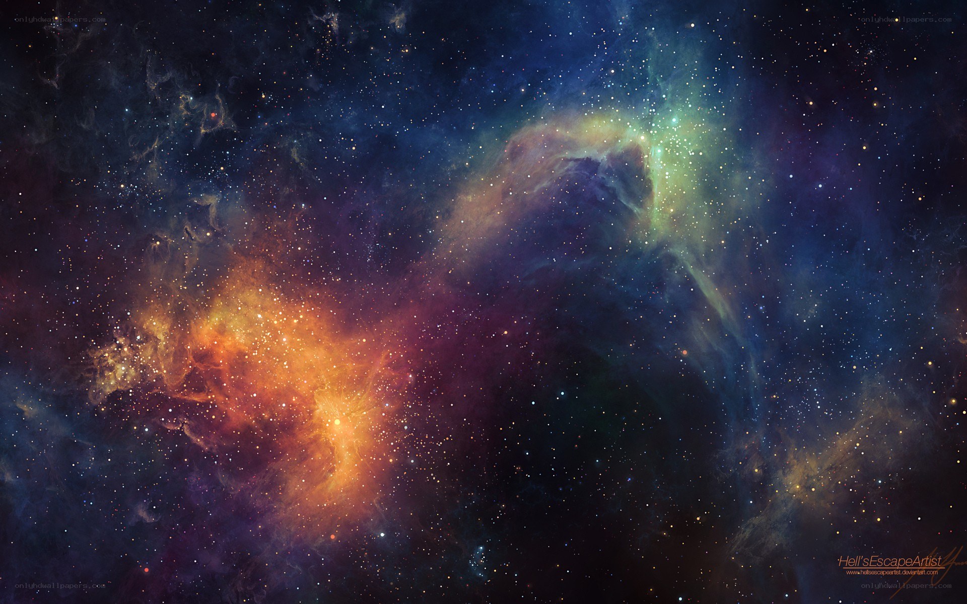 Cosmic Nebula and Stars