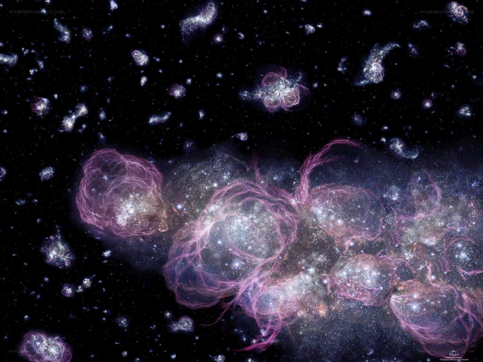 Cosmic nebula and stars