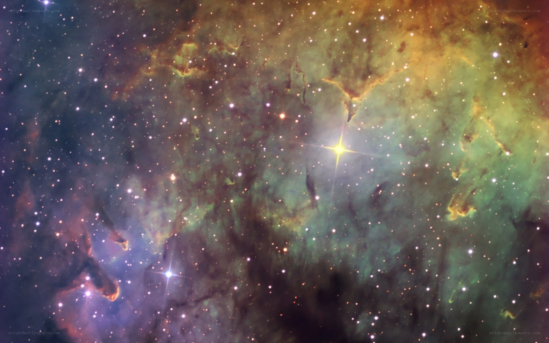 Cosmic Nebula and Stars