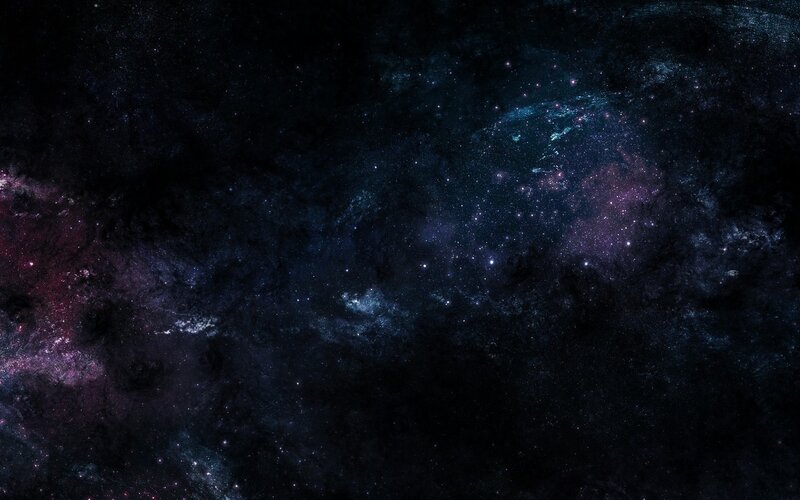 Cosmic Nebula and Stars — Black