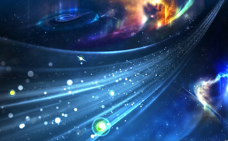 Cosmic Nebula and Stars — Blue, Dramatic, Digital Art, Galaxy, Space