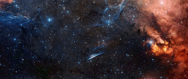 Cosmic Nebula and Stars — Blue, Dramatic, Night, Photograph