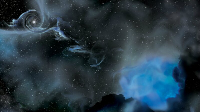 Cosmic Nebula and Stars — Blue, Dramatic, Night