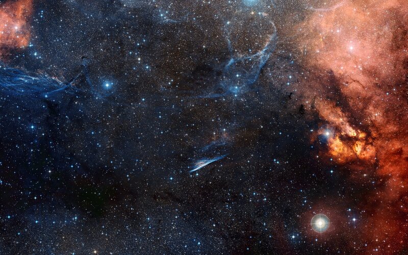Cosmic Nebula and Stars — Blue, Dramatic, Photograph, Gas Clouds