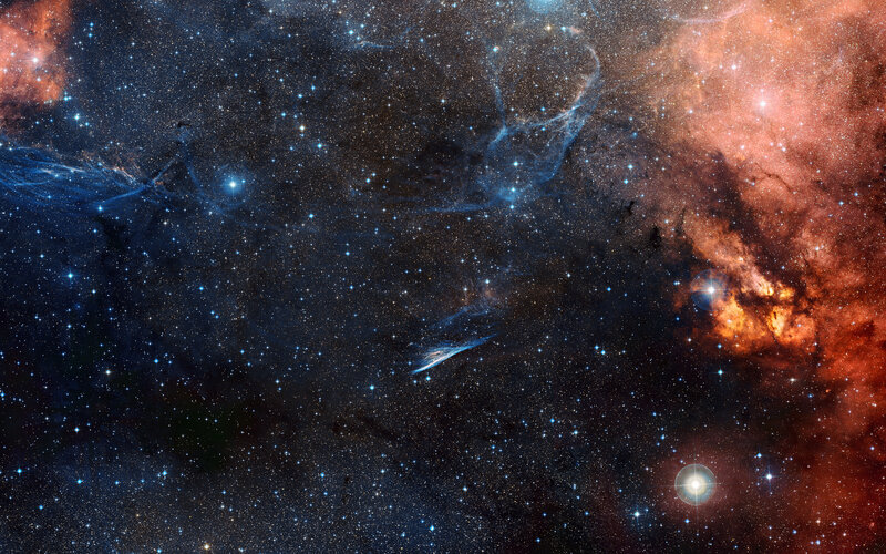 Cosmic Nebula and Stars — Blue, Dramatic, Photograph