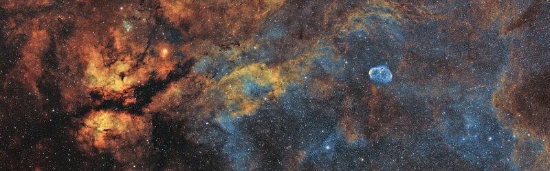 Cosmic Nebula and Stars — Blue, Night, Photograph, Gas Clouds, Dust