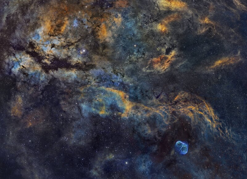 Cosmic Nebula and Stars — Blue, Night