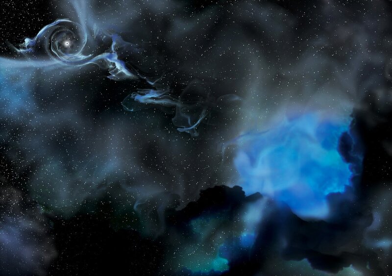 Cosmic Nebula and Stars — Blue