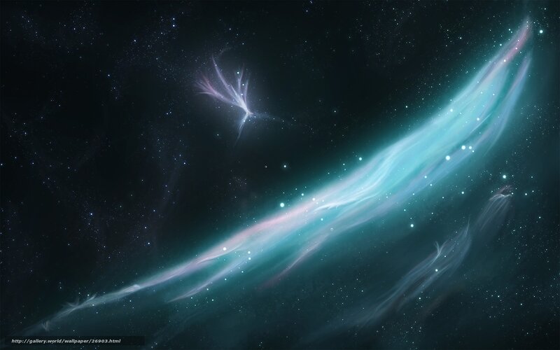 Cosmic Nebula and Stars — Teal