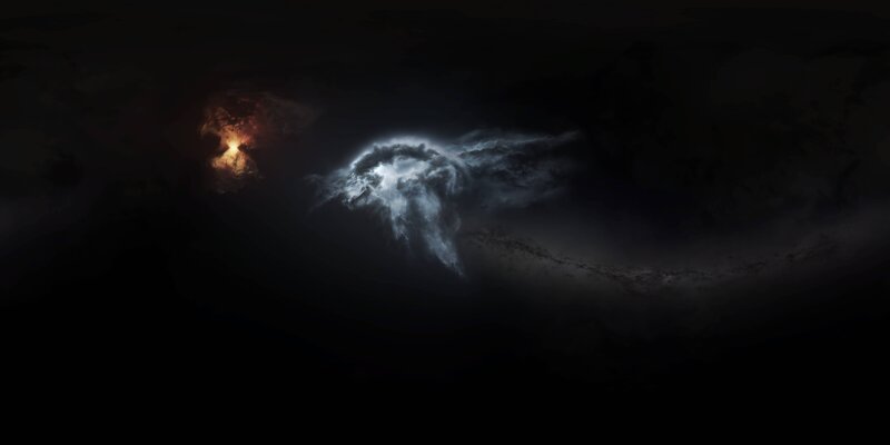 Cosmic Nebula — Black, Dramatic