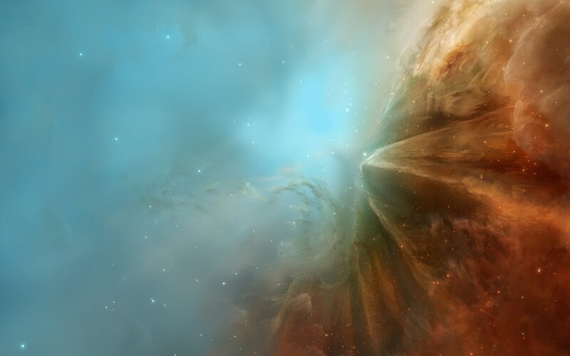 Cosmic Nebula — Blue, Dramatic, Digital Art