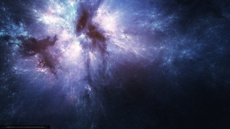 Cosmic Nebula — Blue, Dramatic, Night, Digital Art, Stars