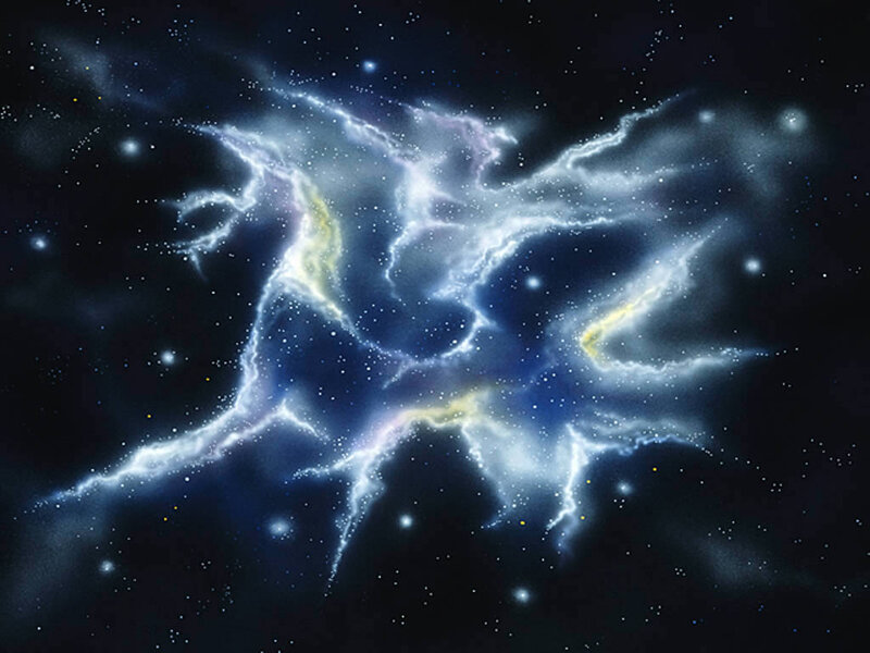 Cosmic Nebula — Blue, Dramatic, Night