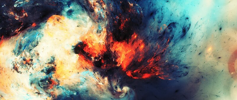 Cosmic Nebula Cloud — Blue, Dramatic