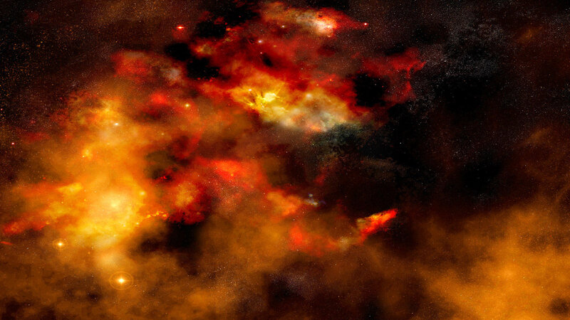 Cosmic Nebula Cloud — Red, Dramatic