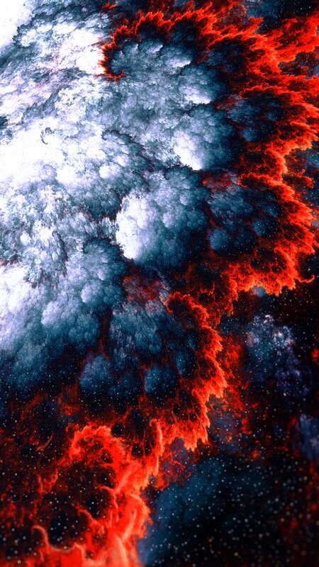 Cosmic Nebula Clouds — Red